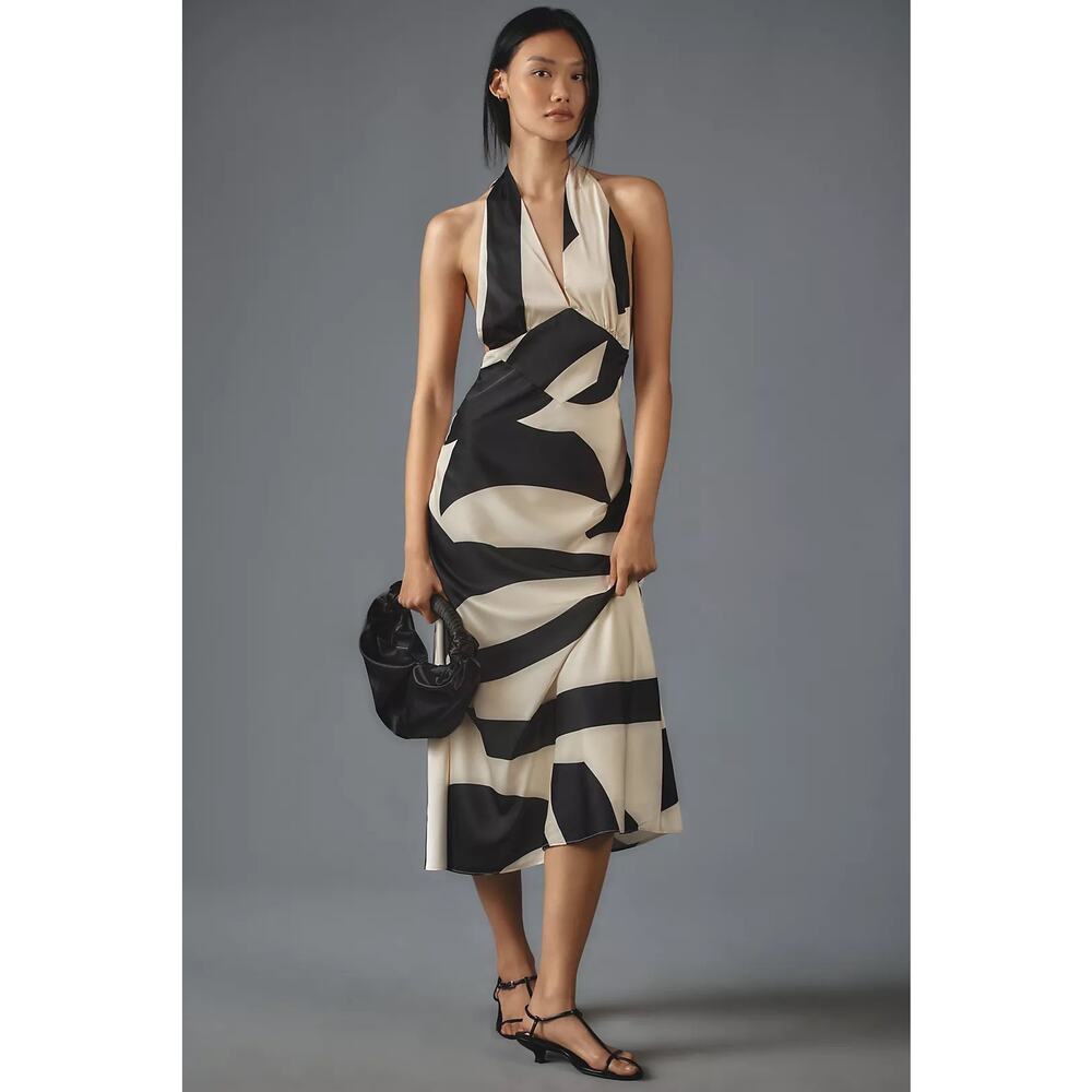 Anthropologie Black and Cream Mini Dress